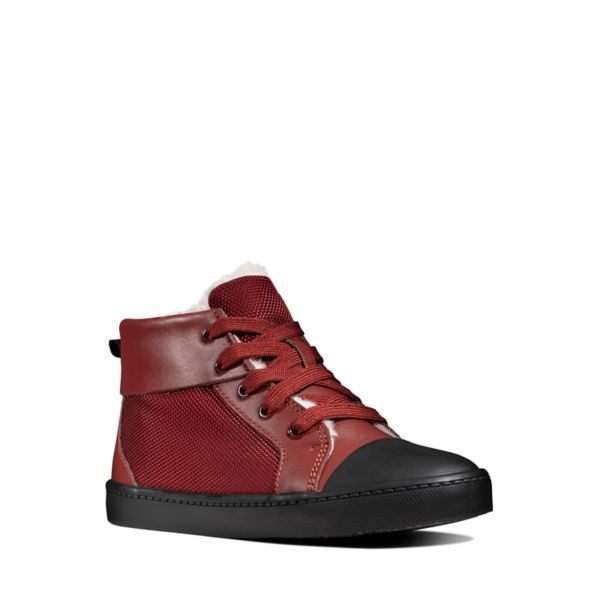 Clarks Girls City Peak Kid Casual Shoes Dark Red | CA-5643017